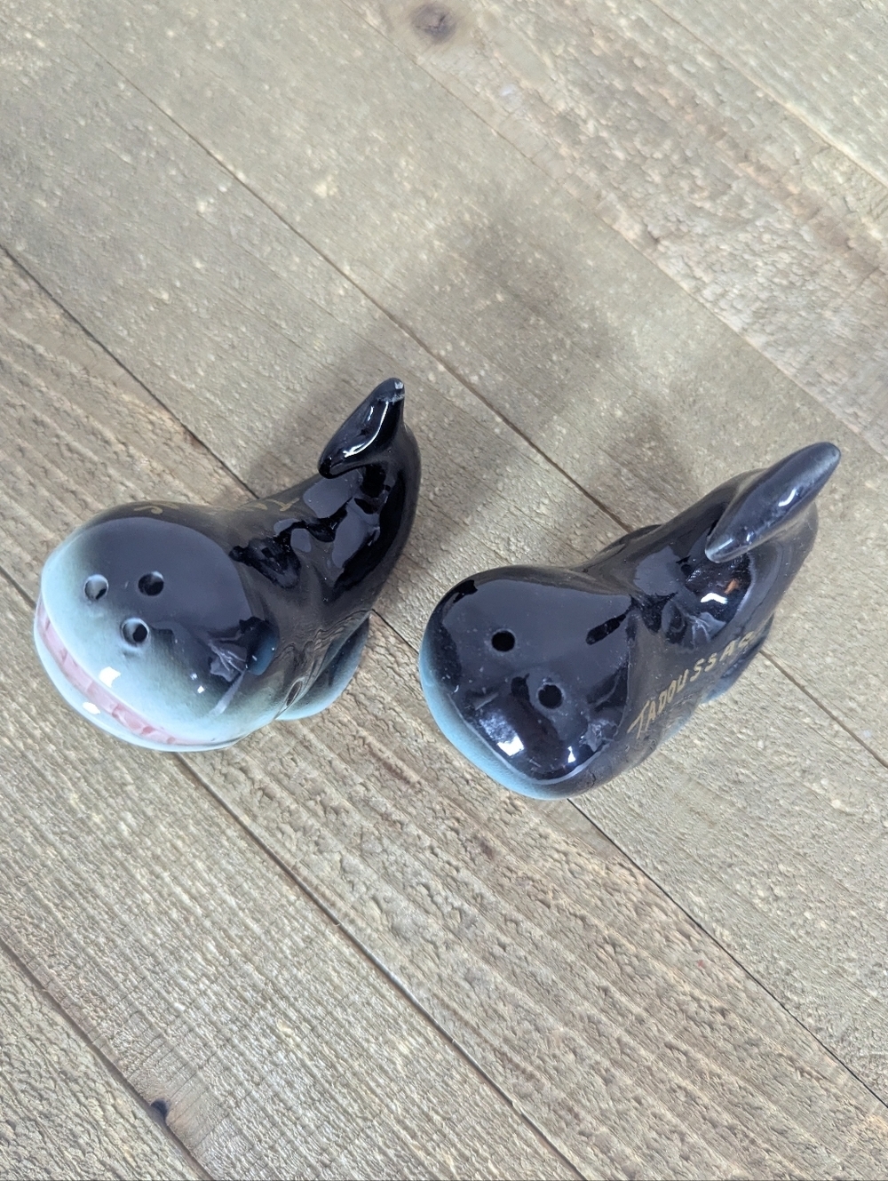 Vintage Tadoussac Quebec Whale Salt & Pepper Shakers Souvenir Set - Picture 3 of 8